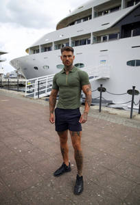 เสื้อโปโลแขนสั้นวินเทจของผู้ชายเสื้อโอเวอร์ไซส์ผ้าฝ้ายออแกนิกฤดูร้อนสลิมฟิตลำลองสำหรับยิมออกกำลังกายขายส่งสำหรับผู้ชาย - Product Image 6