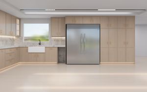 <span class=keywords><strong>Meuble</strong></span> de <span class=keywords><strong>cuisine</strong></span> shaker en bois massif à cadre étroit de conception personnalisée 3D haut de gamme - Product Image 3