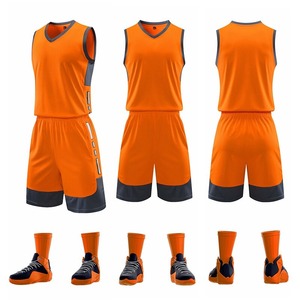 Conjunto de ropa deportiva de poliéster BSCI de secado rápido para hombres, uniforme de entrenamiento de baloncesto de talla grande con diseño de malla en blanco impreso - Product Image 3