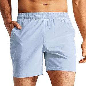 Summer Breathable Double <b>Layer</b> Sublimation Spandex/Cotton Oxford Fabric <b>Mid</b> Waist Elastic Jogger Gym Blank Men's Shorts - Product Image 1