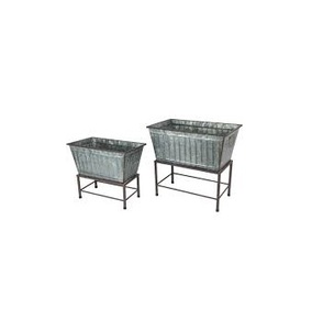 Maceta galvanizada de nueva llegada con soporte de metal, producto de alta calidad más vendido para la decoración del hogar del jardín interior/exterior - Product Image 4