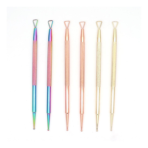 Herramienta desechable de marca de alta calidad para decoración de uñas, empujador de cutículas de acero inoxidable con acabado arcoíris, Herramientas de limpieza de uñas Premium Asi - Product Image 6