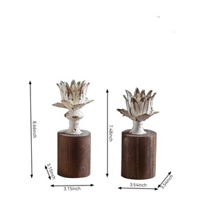 Porte-bougie en bois en forme de fleur artistique pour la décoration de la maison, magnifique présentoir pour la chambre à coucher et le salon, en provenance d'Inde - Product Image 6