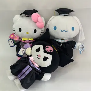 Grosir mainan Kawaii seri Sanrioed mainan mewah Kuromi gaya wisuda mainan lembut