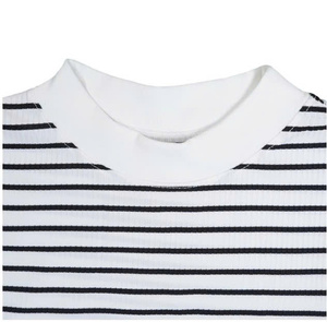 T-shirt unisexe à manches courtes avec bande haute design un tiers col montant en coton doux coupe surdimensionnée style streetwear décontracté - Product Image 5