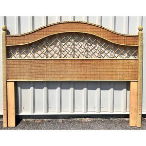 Wood and <b>Rattan</b> <b>Bed</b> Headboard Solid Wood <b>Frame</b> Cane Woven Headboard Classic Bedroom Furniture Headboard for <b>Bed</b> OEM ODM - Product Image 2