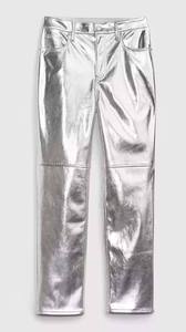 Pantalon en cuir véritable pour homme, braguette à boutons, coupe-vent, respirant, vente en gros d'usine, prix raisonnable, teinture unie avec logo à la taille - Product Image 2