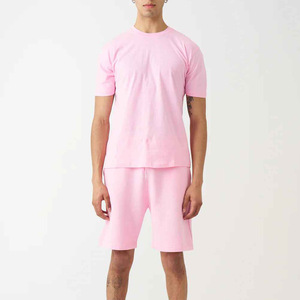 100% conjuntos de pantalones cortos de algodón para hombres conjunto doble camiseta para hombre y conjunto de pantalones cortos para hombres - Product Image 1