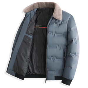 แจ็คเก็ตขนแกะหนาสำหรับผู้ชาย, 2024แจ็คเก็ตขนแกะย้อมสีกันลมย้อมสีกันหนาวสำหรับฤดูหนาว - Product Image 3