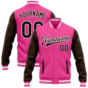 Veste bomber décontractée d'hiver en gros directement de l'industrie, personnalisée, blanche, noire et orange, à boutons pression, style varsity, deux tons - Product Image 2