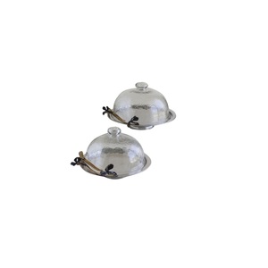Top Trending Stainless Steel <b>Cake</b> Serving Platter With Silver Plated Finishing With Glass <b>Dome</b> For Home Hotel & Restaurant Usage - Product Image 1
