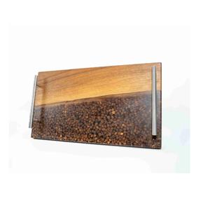 Bandeja de madera de resina epoxi para color azul Rectangular Hotel Fast Food River Resina Bandeja para servir forma cuadrada y gran oferta - Product Image 2