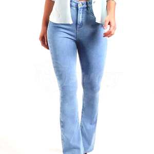 Fashionable Women's Regular Fit Breathable Mid Waist Casual Jeans Pants Comfortable - Product Image 4