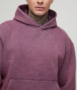 Suéter de lavado ácido para hombre con logotipo personalizado serigrafiado, sudadera de algodón 100% de alta calidad, sudadera de calle con capucha para invierno - Product Image 6