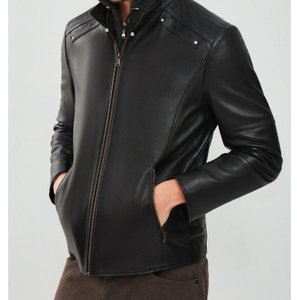 Meilleures ventes Veste en cuir tendance pour hommes Veste en cuir légère de haute qualité pour hommes - Product Image 6