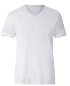 T-shirt à col en V pour homme, couleur unie, manches courtes, unisexe, 250 GSM, coton lourd, uni, t-shirt à col en V pour homme - Product Image 5