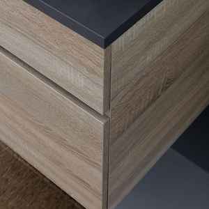 Mueble de Baño Suspendido de 80 cm con Encimera de Madera Antracita, Juego Complementario para Lavabo de Encimera Shanghai - Product Image 6