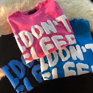 Venta al por mayor OEM 100% algodón marca personalizada 3D Puff impresión lisa camiseta de gran tamaño espuma serigrafía Puff impresión camiseta - Product Image 1