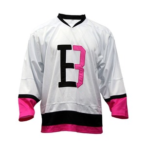 Camiseta de hockey sobre hielo de talla grande para hombre más popular 2025 con logotipo personalizado patrón en blanco y servicio OEM con nombre de equipo - Product Image 6