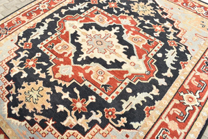 Ensemble de tapis en laine rectangulaire grand format Oushak de luxe, fait à la main, design floral moderne traditionnel, antidérapant, poils moyens pour la maison, salon - Product Image 4