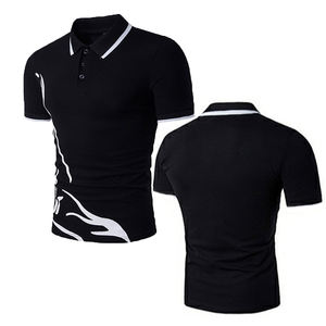 Polo de cuello alto con logotipo personalizado, camiseta para hombre, diseño de empalme, camisas para hombre, Polo de punto de algodón, camisa de manga corta con cuello - Product Image 4