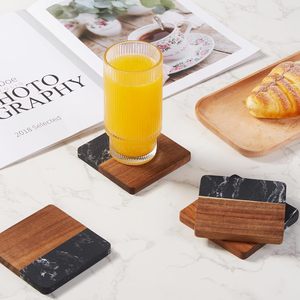 Ensemble de 4 sous-verres carrés en céramique classiques - Réutilisables, durables et écologiques - Product Image 2