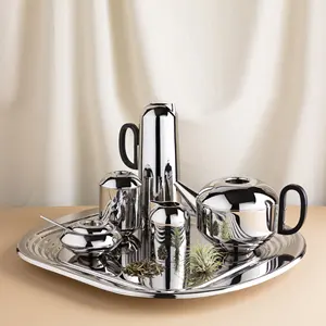 ชุดกาแฟและชาเงินสุดหรูชุดชงชาคุณภาพสูงทนทานสำหรับต้มกาแฟและชาที่บ้านห้องครัวและงานเลี้ยง - Product Image 1