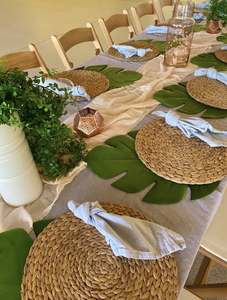 Manteles individuales de jacinto de agua Vintage tejidos a mano, duraderos, ecológicos, tamaño personalizado para plato de cena, Color Natural, boda, Eco2go - Product Image 6