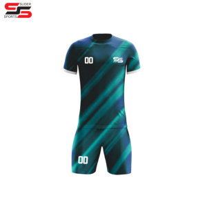 Conjunto de uniforme de fútbol sublimado, camiseta de malla transpirable y pantalones cortos a juego - Product Image 3