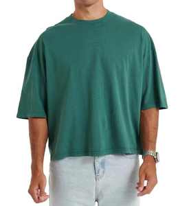 เสื้อยืดโอเวอร์ไซส์ทรงบ็อกซี่แบบครอป รุ่นใหม่ล่าสุด ปรับแต่งได้ ผลิตจากผ้าฝ้าย 100% เสื้อยืดผู้ชายมีลาย - Product Image 1