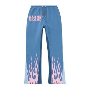 Custom Vintage Heavyweight 100% algodón polar Jogger pantalones de chándal Unisex pierna ancha pantalones apilados cordón Flare hombres pantalones de chándal - Product Image 1