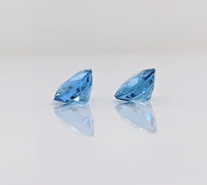 Topacio azul suizo natural, piedra preciosa suelta facetada redonda, ofertas a granel, fabricante, precio al por mayor, fabricación de joyas - Product Image 6