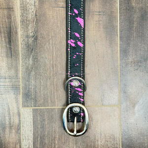 Accessoires pour animaux de compagnie ODM OEM collier de chien en cuir de vachette métallisé avec boucle en métal et anneau en D collier pour animaux de compagnie en cuir véritable écologique - Product Image 4