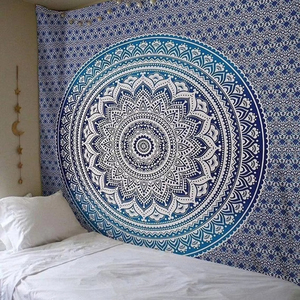 Mandala indio hecho a mano tapiz bohemio tela de algodón tapiz colgante de pared Mandala juego de sábanas colcha - Product Image 1