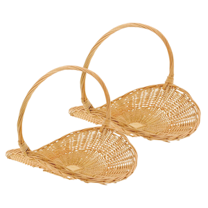 CESTA DE FLORES DE Mimbre Vietnamita Ecológica, Cesta de Campo Vintage de Fruta de Ratán, Cesta Hecha a Mano para Exhibiciones Florales - Product Image 1