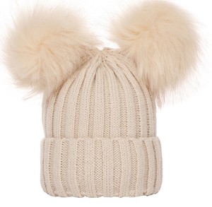 หมวกบีนนี่ถักสำหรับผู้หญิงหมวกบีนนี่ถักไหมพรมสำหรับผู้ใหญ่แบบมีหูสำหรับฤดูใบไม้ร่วงและฤดูหนาว - Product Image 4