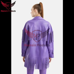 Elegante chaqueta de gamuza de otoño a la moda para niñas, chaqueta occidental de cuero con flecos Moto para mujer, prendas de vestir exteriores de moda para Otoño e Invierno - Product Image 6