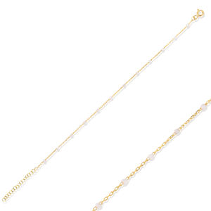 สร้อยข้อมือเงินแท้ 925 ดีไซน์เคลือบสีขาว งานฝีมือตุรกี ทันสมัย เหมาะเป็นของขวัญแต่งงาน - Product Image 1