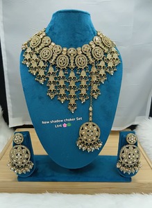 Conjunto de Collar para Mujer Chapado en Oro con Acabado Dorado, Joyería Hecha a Mano de Diseño Moderno para Compromiso, Boda, Fiesta, Estilo Étnico, Tercer Grado - Product Image 3