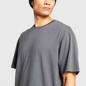 T-shirt uni imprimé surdimensionné 100% coton avec logo personnalisé Gym Sports - Product Image 5