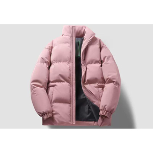 Veste matelassée unisexe 001 à col rond, style décontracté, imperméable, coupe-vent, avec fermeture éclair, en polaire longue, patchwork - Product Image 2