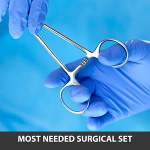 Lot de 4 pinces hémostatiques droites autoclavables en acier inoxydable, à mâchoires dentelées, avec système de verrouillage, instruments chirurgicaux - Product Image 6