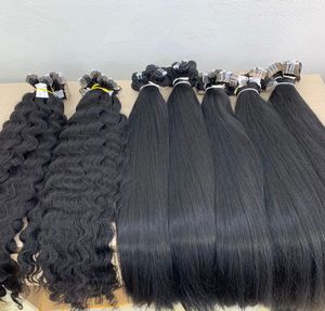 Extensions de cheveux naturels lisses, cheveux vierges cambodgiens, lisses comme des baguettes, couleur noire naturelle - Product Image 3