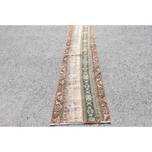 Classique Beige Vert 2.2 X 9.3ft Laine Aubusson Design Salon Tapis Patchwork Rectangle Buffet Tapis Latex Tapis Turc - Product Image 1