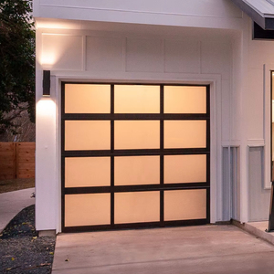 Portes <span class=keywords><strong>de</strong></span> <span class=keywords><strong>garage</strong></span> sectionnelles électriques pliables en verre trempé isolant, modernes et personnalisées pour l'extérieur résidentiel - Product Image 1