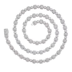 สร้อยคอโมอิสซาไนต์สุดหรู ชุบทอง 14K และโรเดียม สำหรับงานปาร์ตี้ฮิปฮอปและเป็นของขวัญ - Product Image 1