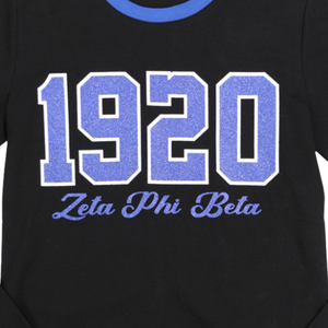 Zeta Phi Beta 1920 Camiseta Bordado de manga larga de algodón negro Ropa de vida griega Ropa casual Ropa de hermandad universitaria - Product Image 2