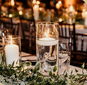 TOOWIN Cera blanca sin perfume, velas de fiesta para jarrones cilíndricos, piscina, restaurante Velas flotantes de 3 pulgadas - Product Image 2