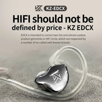 KZ EDCX 1DD écouteurs intra-auriculaires hi-fi professionnels Super Bass son clair écouteurs filaires pour performance sur scène