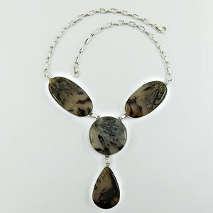 สร้อยคอเงินสเตอร์ลิงตุรกี925อาเกตธรรมชาติการทำความสะอาดในเชิงบวกเครื่องประดับช่างฝีมือทำด้วยมือขายส่ง ODM - Product Image 1